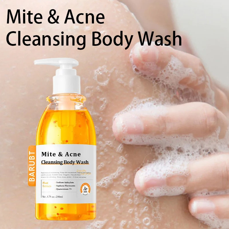 Mite & Acne Cleansing Body Wash Brand Oil Control Cleanses Pores Gentle Moisturizing Smooth Skin Unisex Cleansing Body Wash250ml