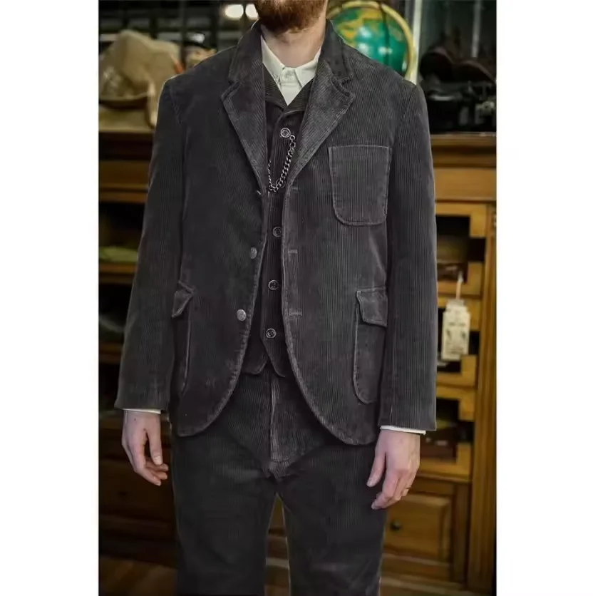 بدلة رجالية ثلاث قطع عالية الجودة سروال قصير للرجال سترة رياضية كلاسيكية بقصة ضيقة مكونة من 3 قطع بدلة مصممة ملابس عمل غير رسمية