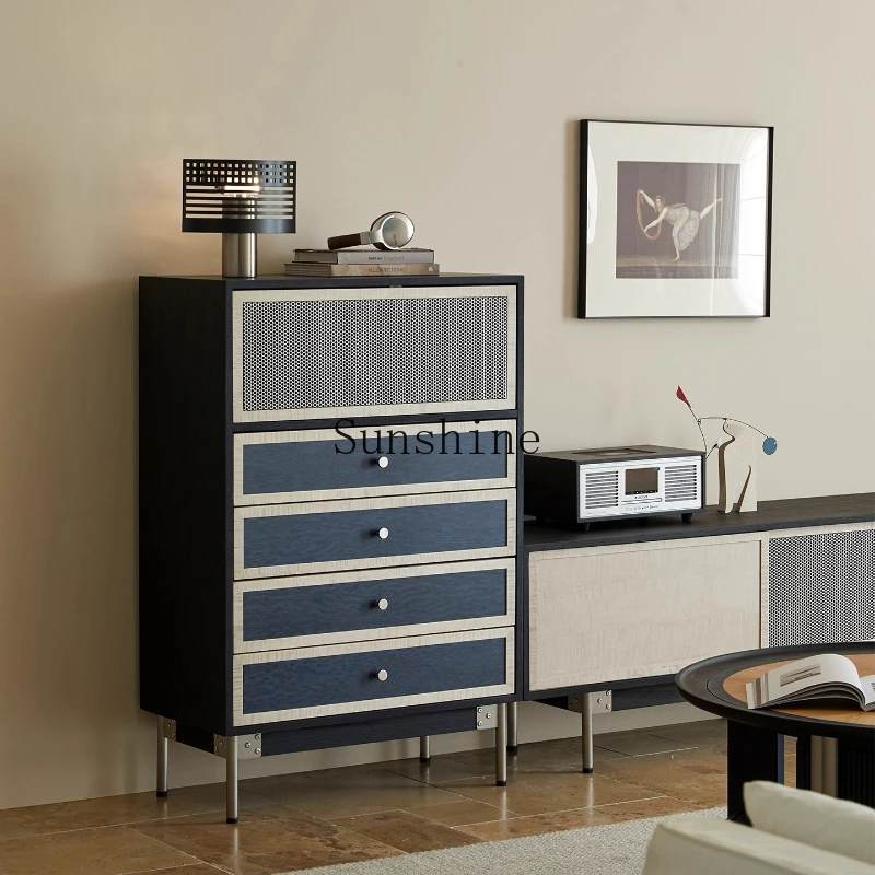 

Simple modern solid wood five-bucket chest of drawers, bedroom bedside storage cabinet