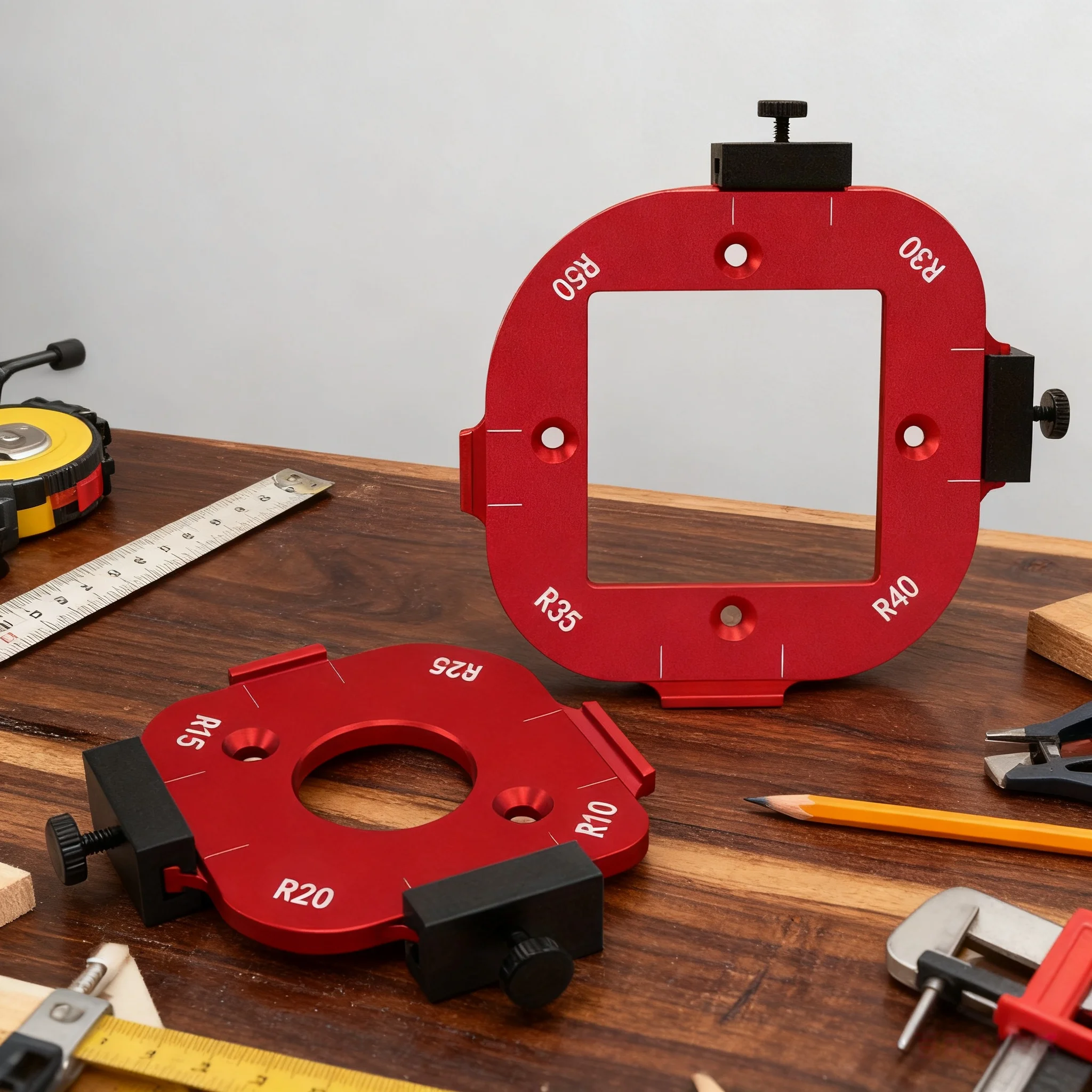 2pcs Woodworking Router Corner Radius Arc Angle Positioning Template, Positioning Bit Jig for  Custom Furniture DIY Wood Project