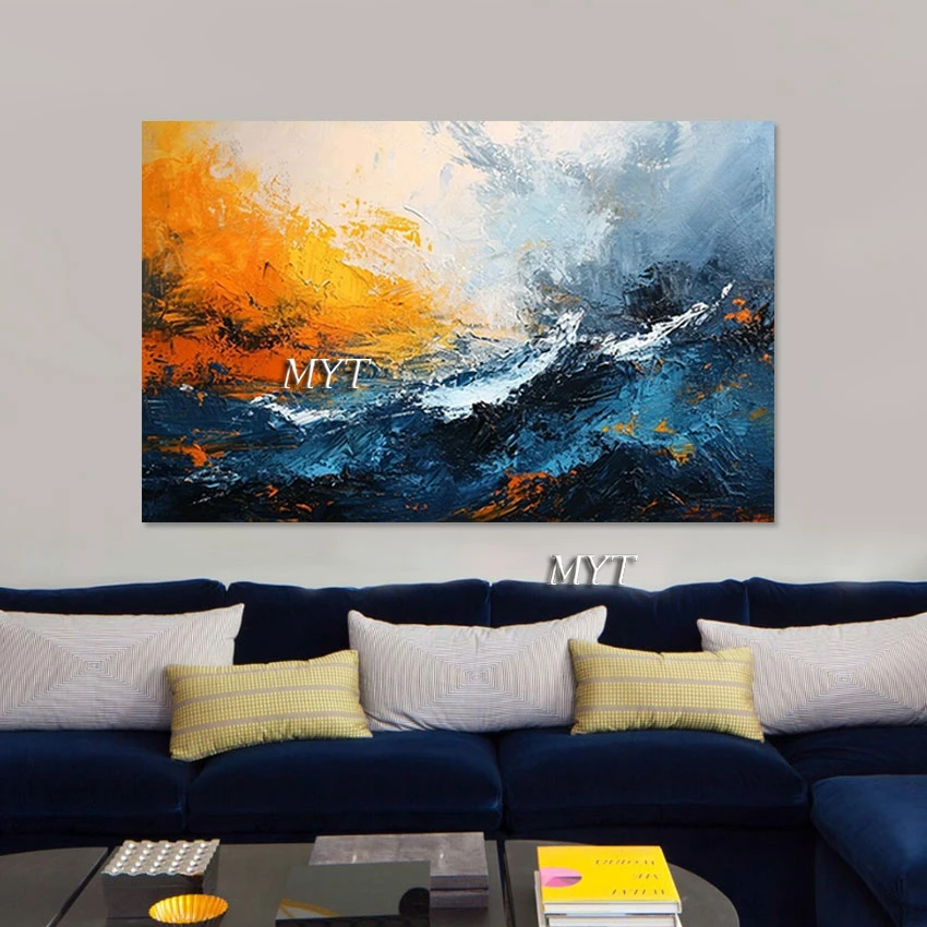 Sleeping Room Art Decortion Canvas Picture Landscape Abstract Frameless Hot Selling Large Acrylic Painting For House Wall