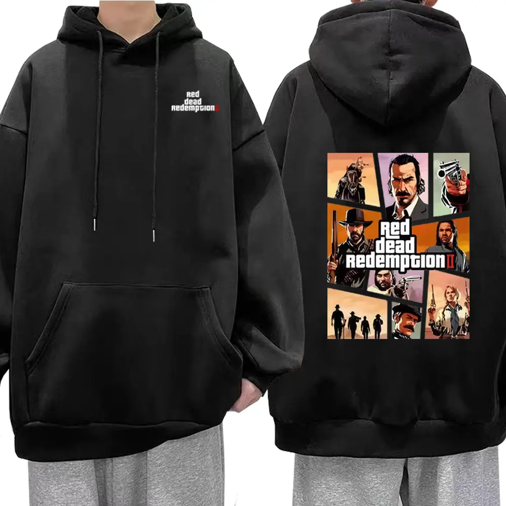 90s خمر الأحمر الميت الفداء 2 هوديس آرثر مورغان القوطية نمط هوديس الرجال النساء الهيب هوب ملابس الشتاء الربيع الشارع الشهير