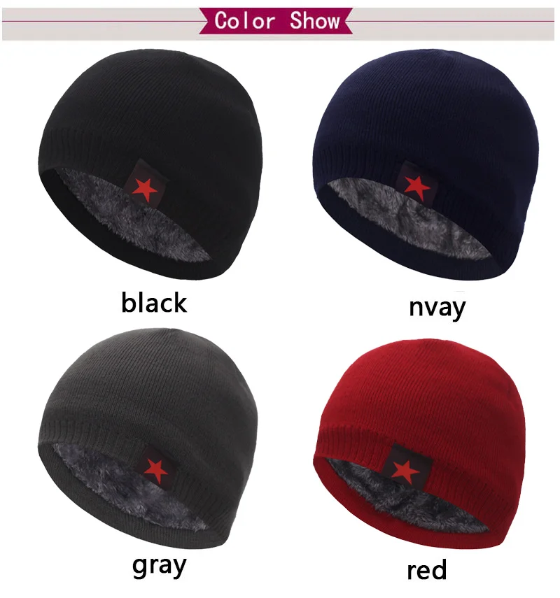 Skullies Beanies Warme Herren Beanie Mütze Wintermützen für Damen Herren Strickmütze Fünf-Sterne Stav Österreich Mohamed Homme Skull Gorro Bonnet Caps – Detail 2
