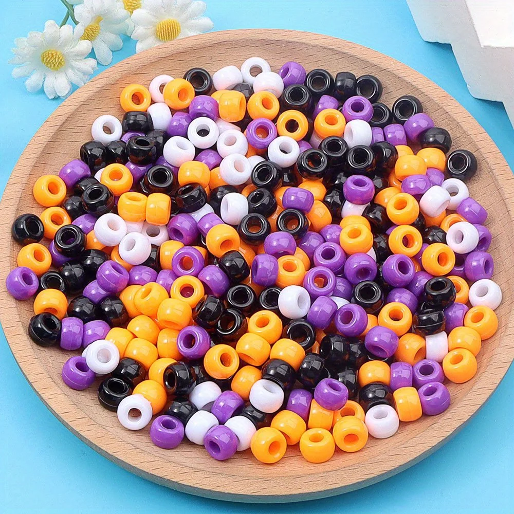 97/497/997 قطعة على شكل الهالوين برتقالي أرجواني أسود أبيض بيضاوي الشكل المهر ، قلادة سوار ذاتي الصنع ، هدية عيد الشكر للهالوين