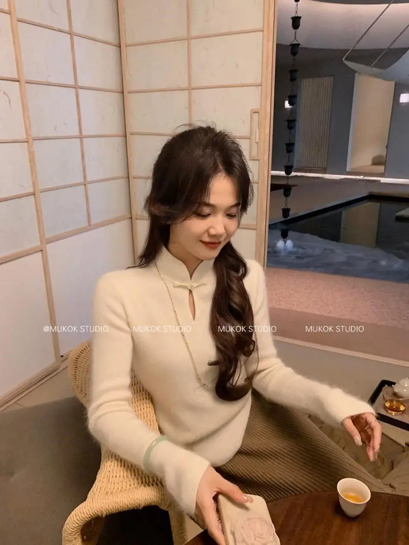 

Новый стиль, утягивающий и закрывающий телесный воротник-стойка, универсальный базовый свитер, женский осенний теплый топ, модная блузка-танга