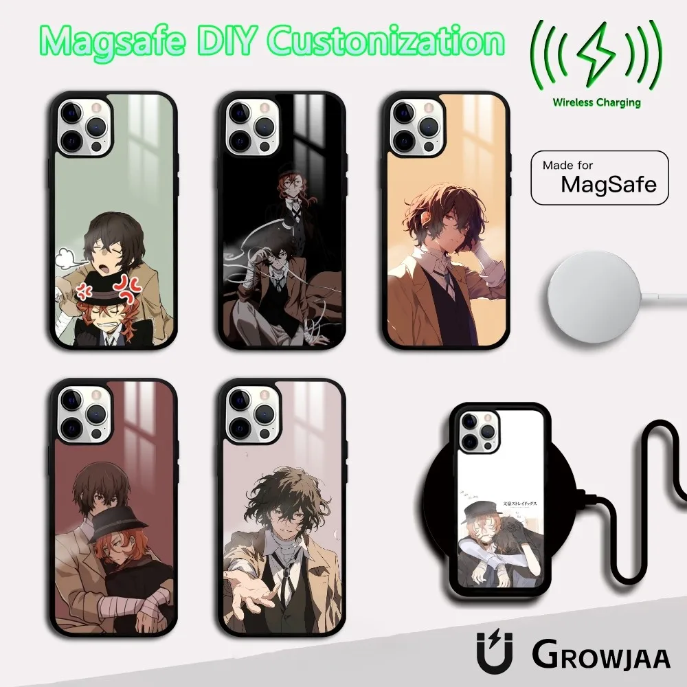 B-Bungo Stray D-Dogs D-Dazai Phone Case For IPhone 16 15 14 13 12 11 Pro Max Plus Mini Magsafe Mirror Wireless Magnetic Funda