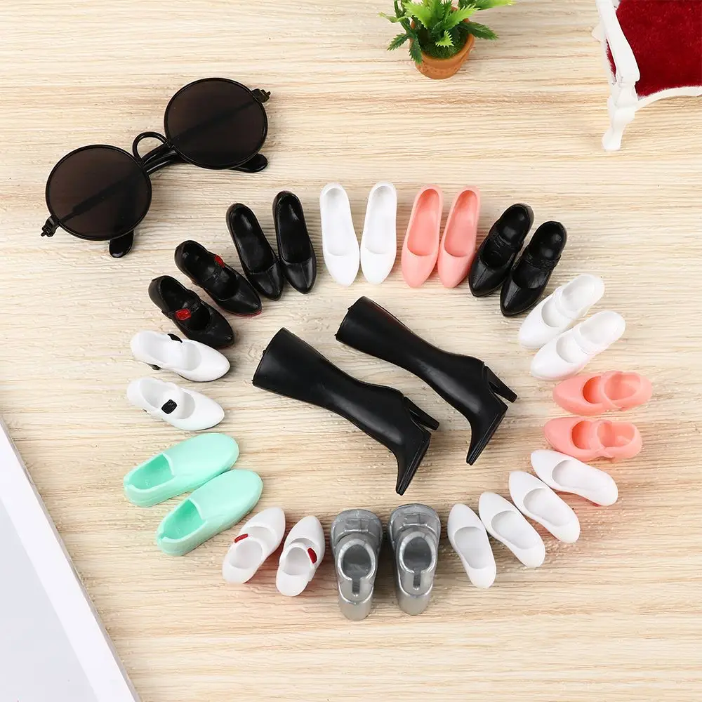 Fashion Multistyles 30cm Dolls Sneakers High Heels Foot Flat Shoes Cool Sunglasses For 115