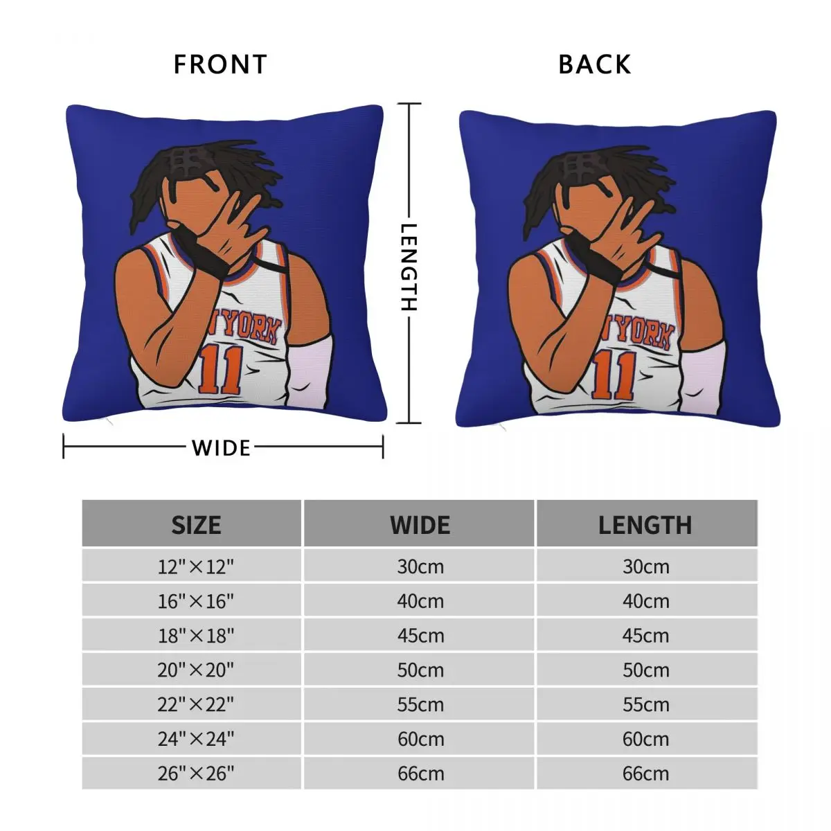 Jalen Brunson 3 Point Celebration Square Pillowcase Polyester Linen Velvet Decorative Throw Pillow Case Sofa Seater Cover 45x45