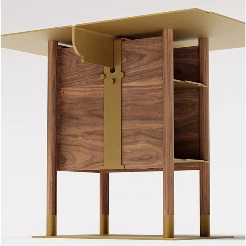 Solid wood foldable mobile small apartment living room high-end coffee table new Chinese bay window