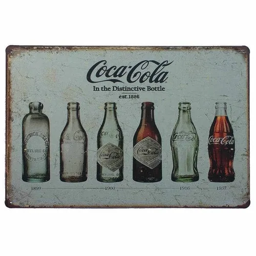 Coke Evolution Bottle Set Tin Sign Shed Garage Man Cave 30cmx20cm --Tin Sign