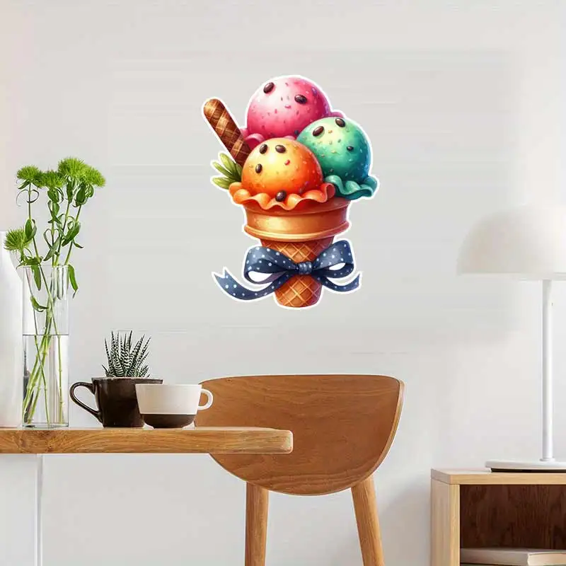 Summer Ice Cream Wall Stickers Kitchen Decoration Dining Room Living Room Cabinet Refrigerator Home Decoration Decals M1191 view 2