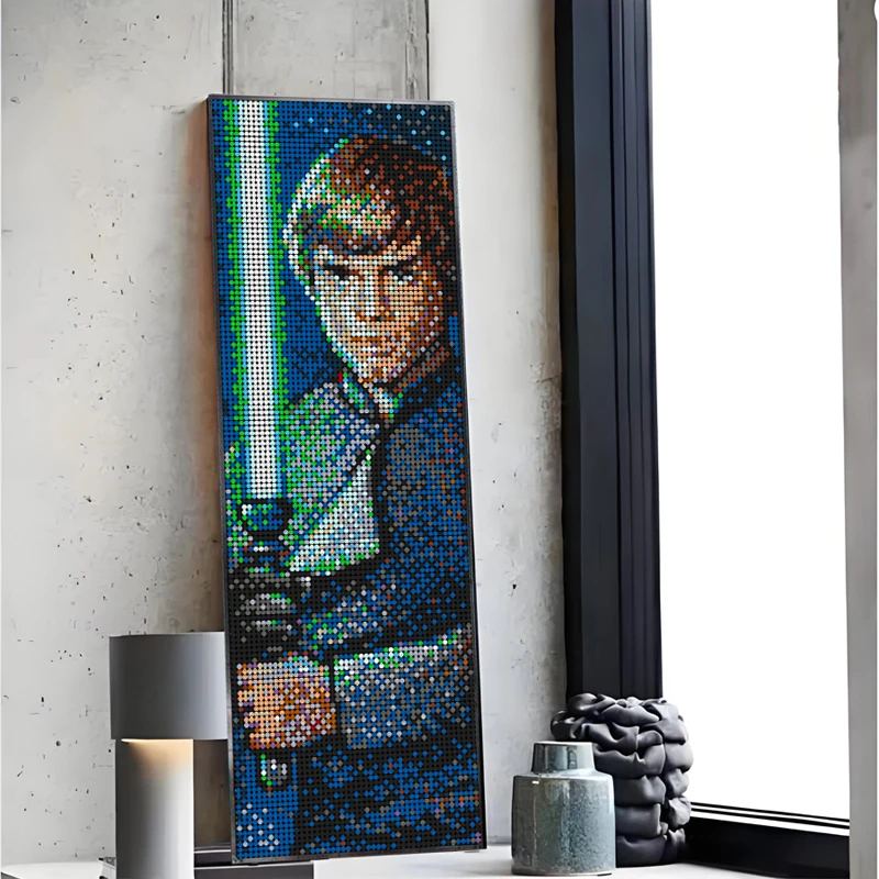 

MOC Люк Скайуокер, классическая пиксельная живопись, набор строительных блоков, мозаичные кирпичи, игрушки из фильмов со звездами, лучший подарок на Рождество и день рождения