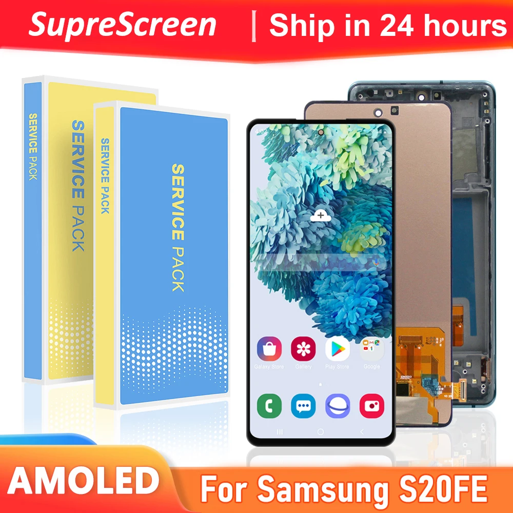 

6,5-дюймовый ЖК-дисплей AMOLED S20FE для Samsung S20 Fe SM-G780F G780F/DSM G780G, ЖК-дисплей, дигитайзер сенсорного экрана в сборе, экран S20FE