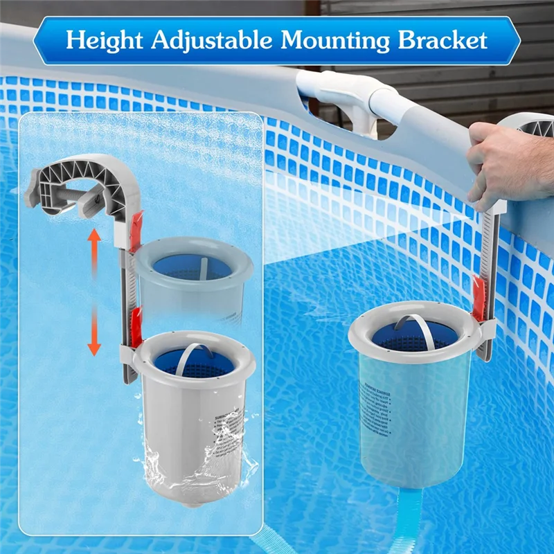 ABXF-Above Аксессуары для скиммера для бассейна с сеткой для шланга с функцией автоматической очистки, регулируемая конструкция поплавка