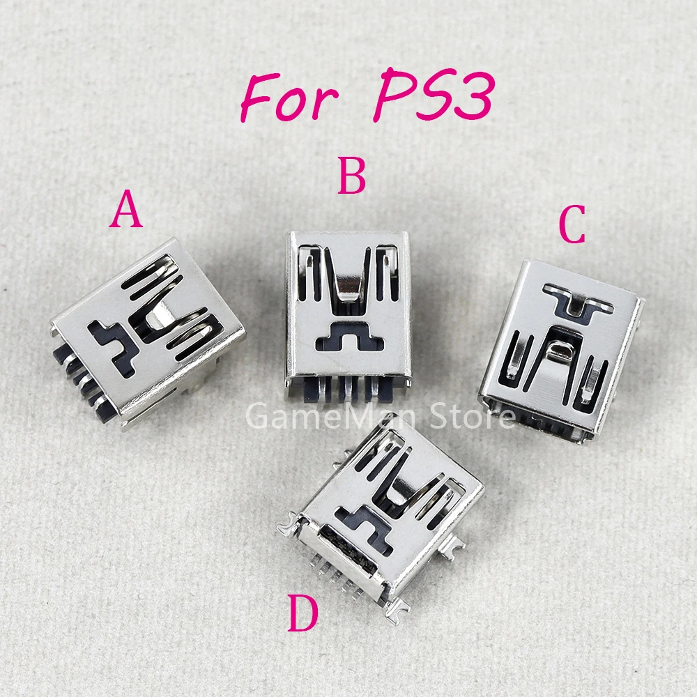 10 Uds para Playstation PS3 controlador inalámbrico Mini puerto de carga USB conector Jack cargador de energía