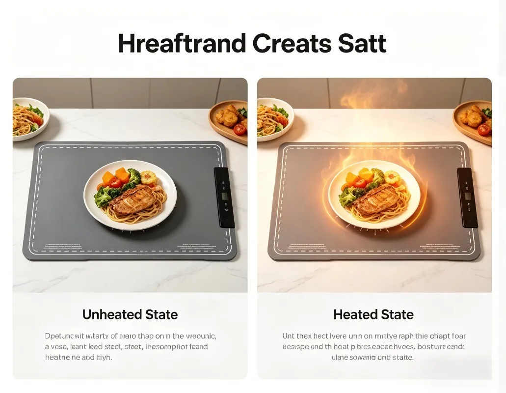 Heating Equipment Multi Functional Silicone Electric Food Warming Mats Waterproof Safe Dish Warmer with Overheat Protection