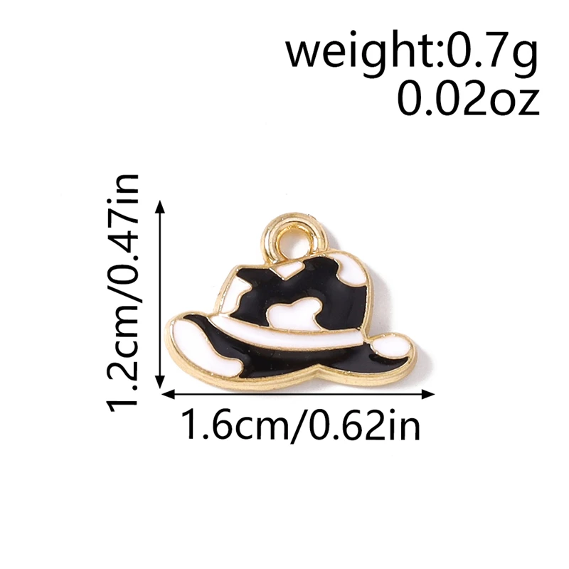 20 Stück 16x12mm Niedliche Mini-Emaille-Hut-Anhänger für die Herstellung von Ohrhängern, Halsketten, Armbändern, DIY-Handarbeiten und Schmuckzubehör – Detail 1