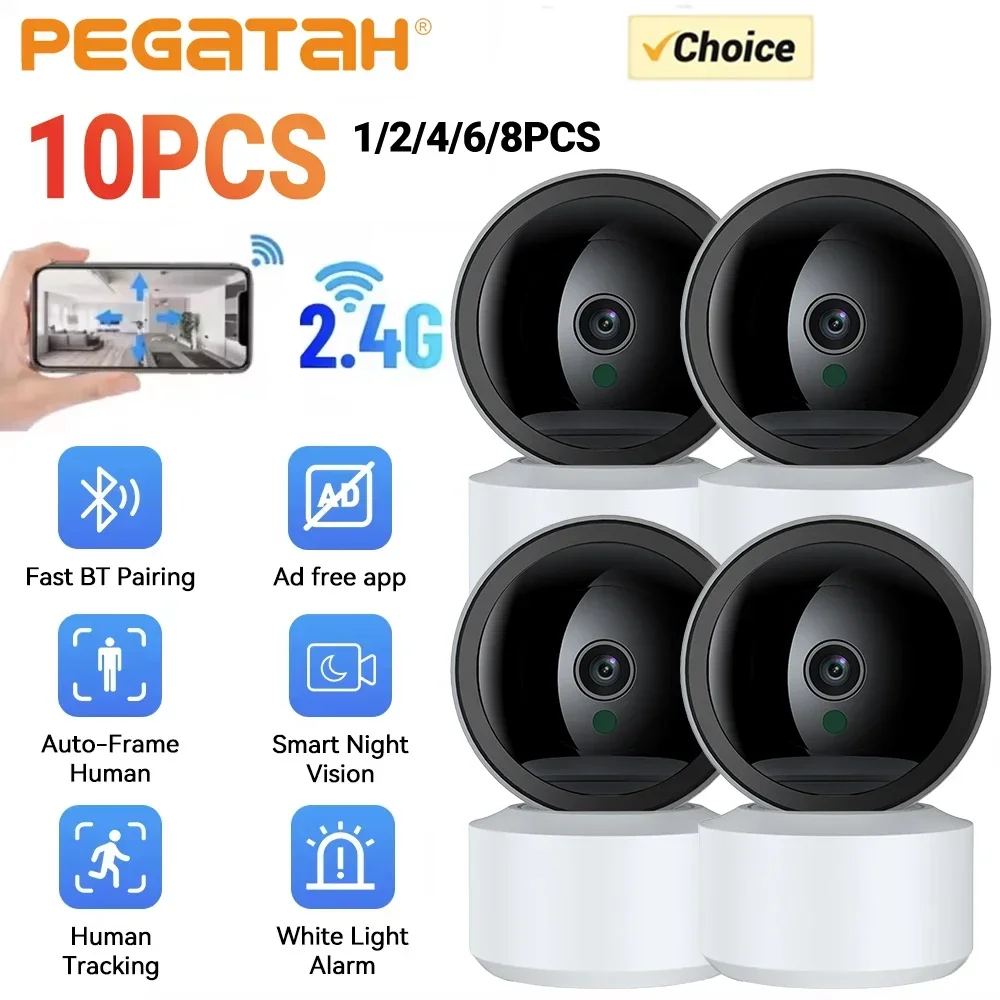 1-10PCS 5MP WiFi Baby Monitor & Security Camera with 2K HD, Motion Tracking Night Vision 2-Way Audio Real-Time Alerts, O-Kam App