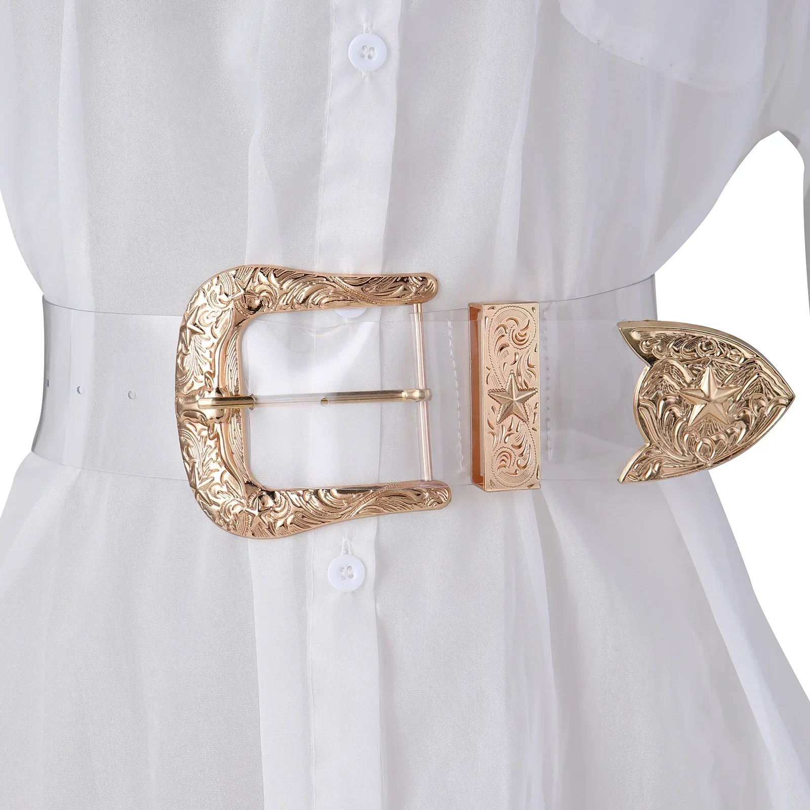 High Quality Ladies Personality Fashion Transparent Wide Waist Seal Dress Shirt Decoration Belts for Women Luxury Designer Brand