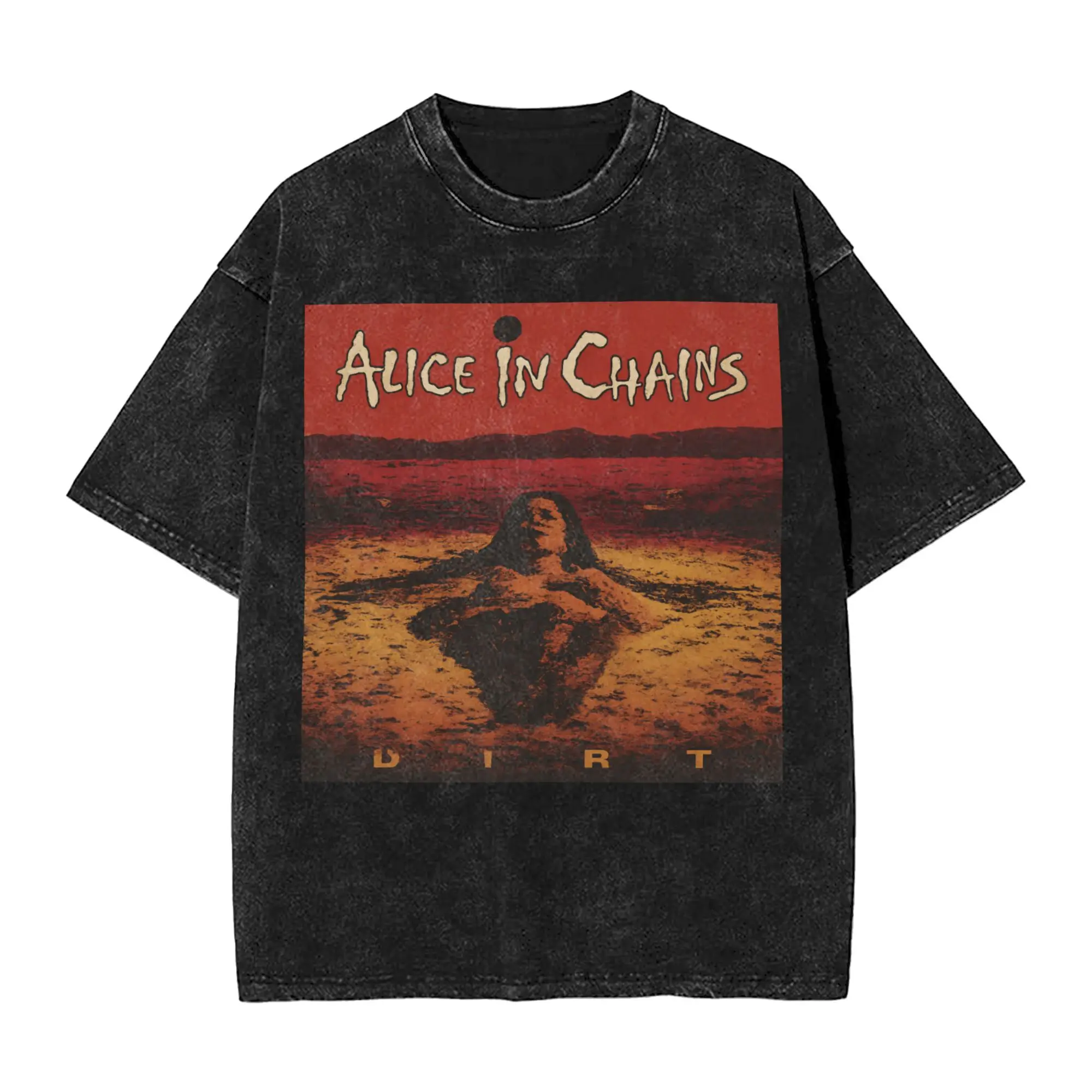 

Fashion Alices in Chains T-Shirts for Men Crewneck 100% Cotton Washed T Shirts Short Sleeve Tee Shirt Plus Size Clothes