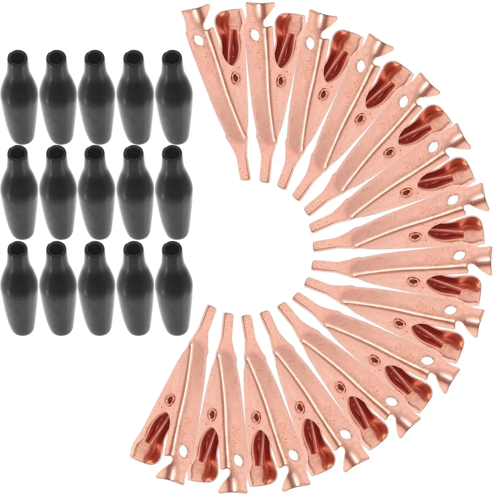 

15 Pcs Pure Copper Alligator Clip Toothless Metal Clamp for Electrical Testing DIY Soldering Accessories Spring Steel