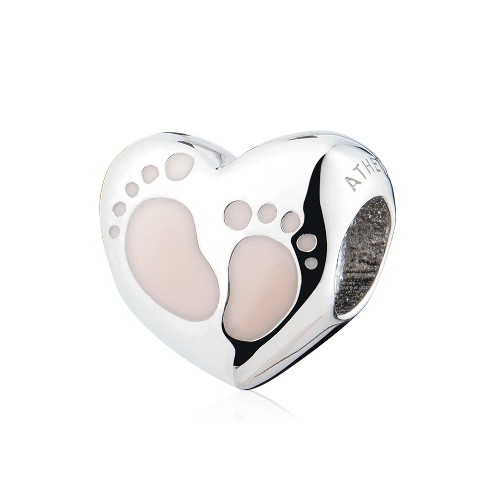 

ATHENAIE 925 Silver Enamel Charms for European Bracelets | Heart, Flower Clip & Love Beads | Elegant Gift for Women