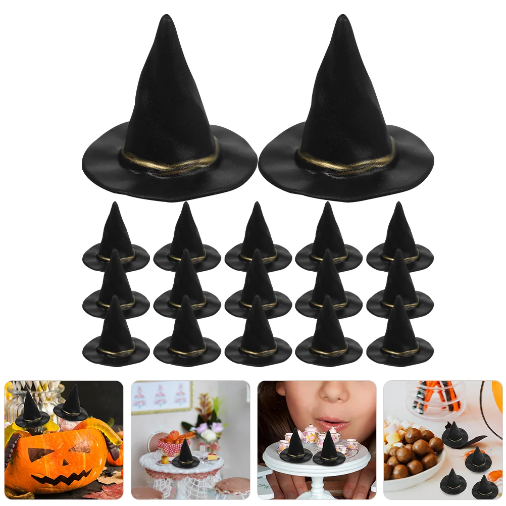 48 Pcs Party Witch Hat for House Tiny Ornament Miniature Venue Setting Props Halloween