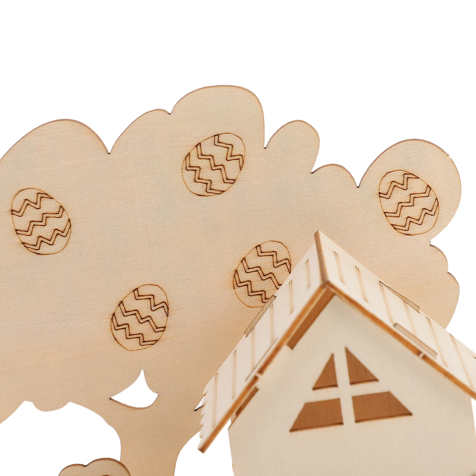 

Rabbit Easter Egg Ornament Wood Assembly Puzzle Toy Children Log Cabin Puzzles Diy