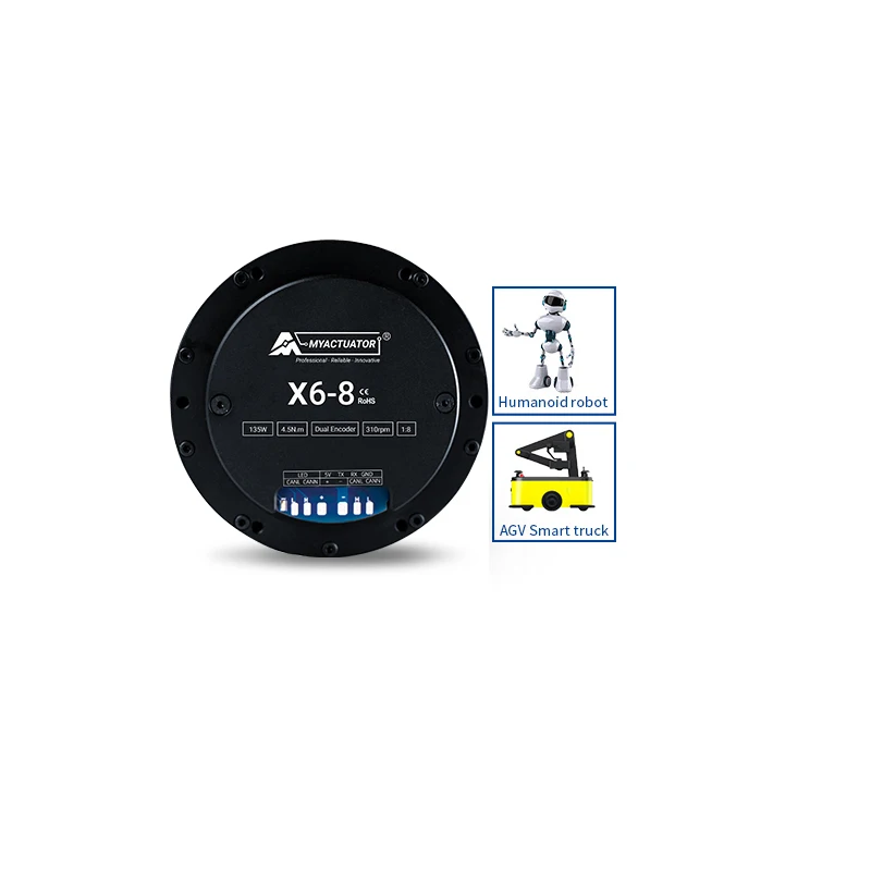 

RMD-X6 Gear Ratio 1:8 V3 Micro Servo Motor Brushless DC Actuator Planetary Reduce Mobile Robot Flat Servo Motor