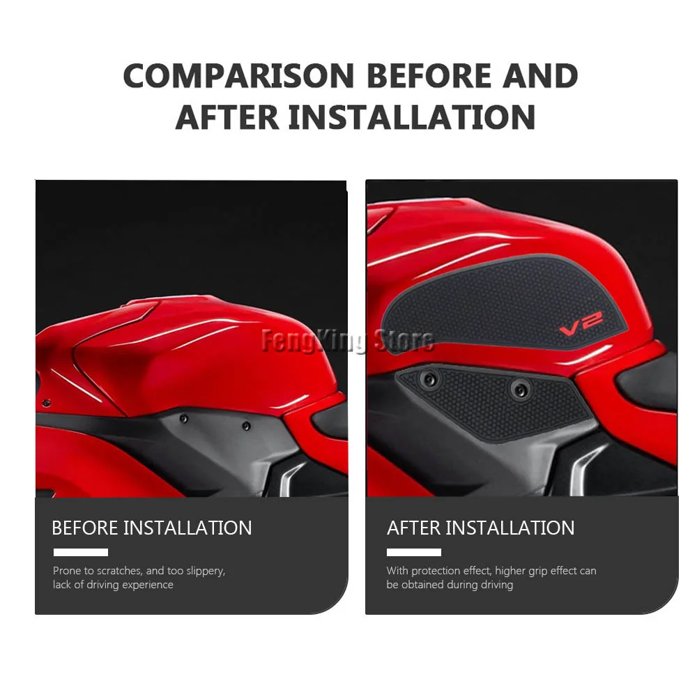NEW For Ducati Multistrada V2 2025 Motorcycle Rubber Sticker Kit Motorcycle Fuel Tank protection Sticker New Decorative Sticker