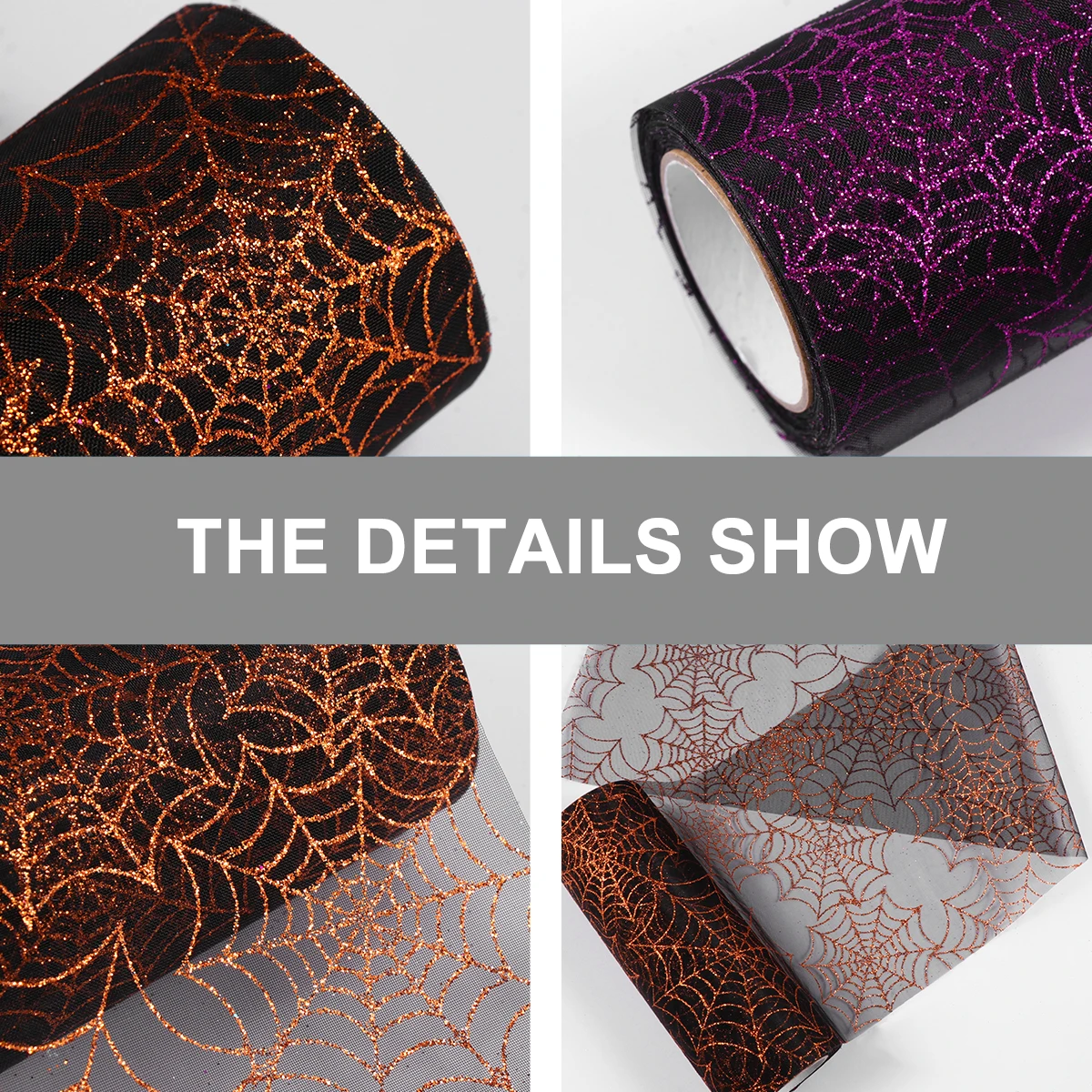 

2pcs 2 Rolls Halloween Tulle Spider Web Design Fabric For Gift Wrapping Tutu Skirt Diy Crafts Decor Party Supplies Durable