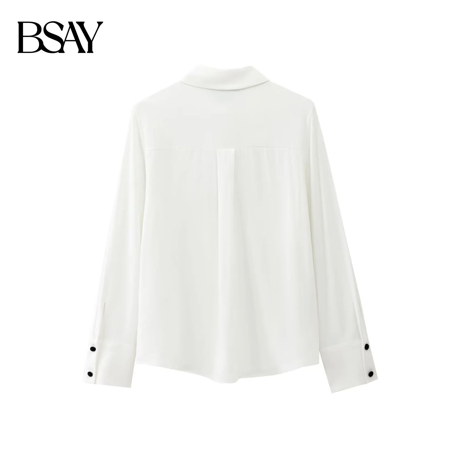 BSAY roze shirts Damesmode Herfst Nieuwe Fluwelen Strik Lange Mouw Single Breasted Revers Blouse Zoete Franse Chic Dames Top