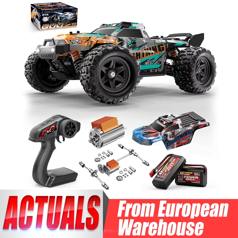 Womaqu 18-52 4x4 40km/h Offroad Ferngesteuertes Auto RC Auto Spielzeug mit 2x7,4V 1300mAh Akku 2,4GHz Wasserdichter ESC Doppelkarosserie Metallgetriebe Weihnachtsgeschenk für Kinder mit