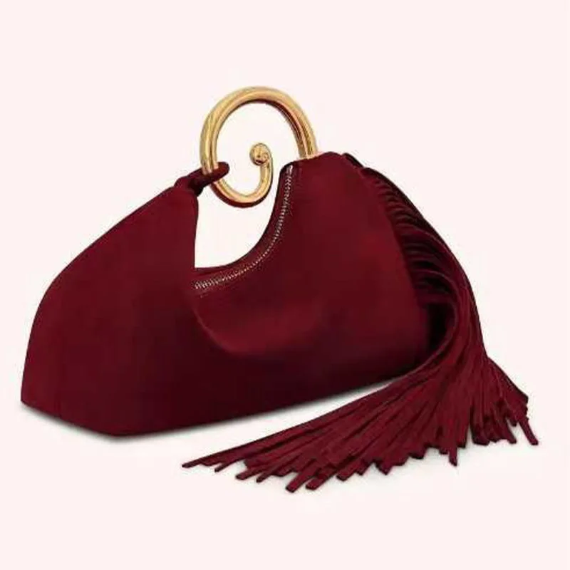 

2025 Autumn and Winter New European and American Retro Suede High-Quality Dinner Bag Fashion Design Trendy Elegant Tassel Handba