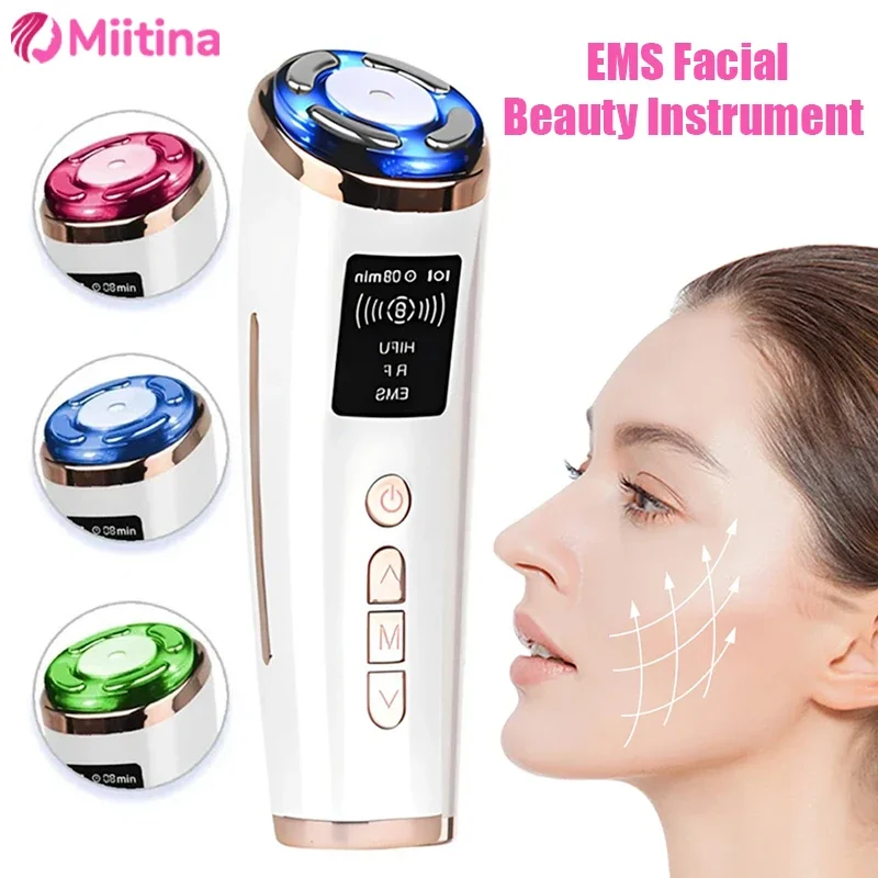 Facial HIFU High Frequency Ultrasonic Machine EMS Lifting Device Skin Tightening Anti Wrinkle Firm New Facial Spa Beauty Tools