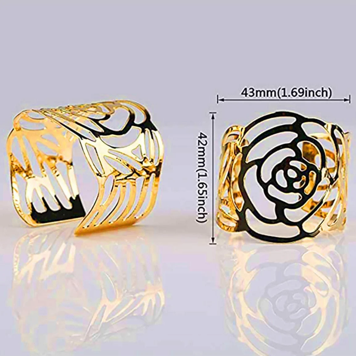 Napkin Ring, 12-Piece Metal Napkin Buckle Holder, Suitable for Wedding Party Dinner Table Decoration (Rose Gold) HOT