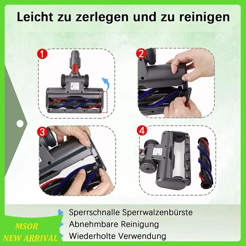 

Doings!2X Brush For Dyson V7 V8 V10 V11 V15 Vacuum Cleaner Electric Brush With Direct Drive Motor Head Turbine Brush