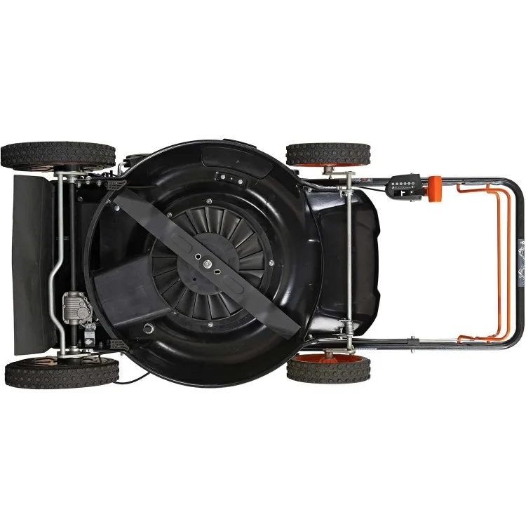 22 pouces. PACE-Tondeuse à Gazon Autopropulsée à 6 Vitesses, Roue Haute, RWD, 3 en 1, 201cc Select, Noir