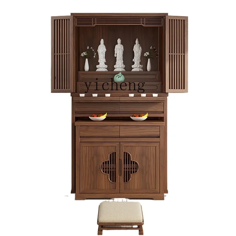 

Buddhist hall new Chinese vertical cabinet modern simple altar cabinet living room home solid wood feng shui