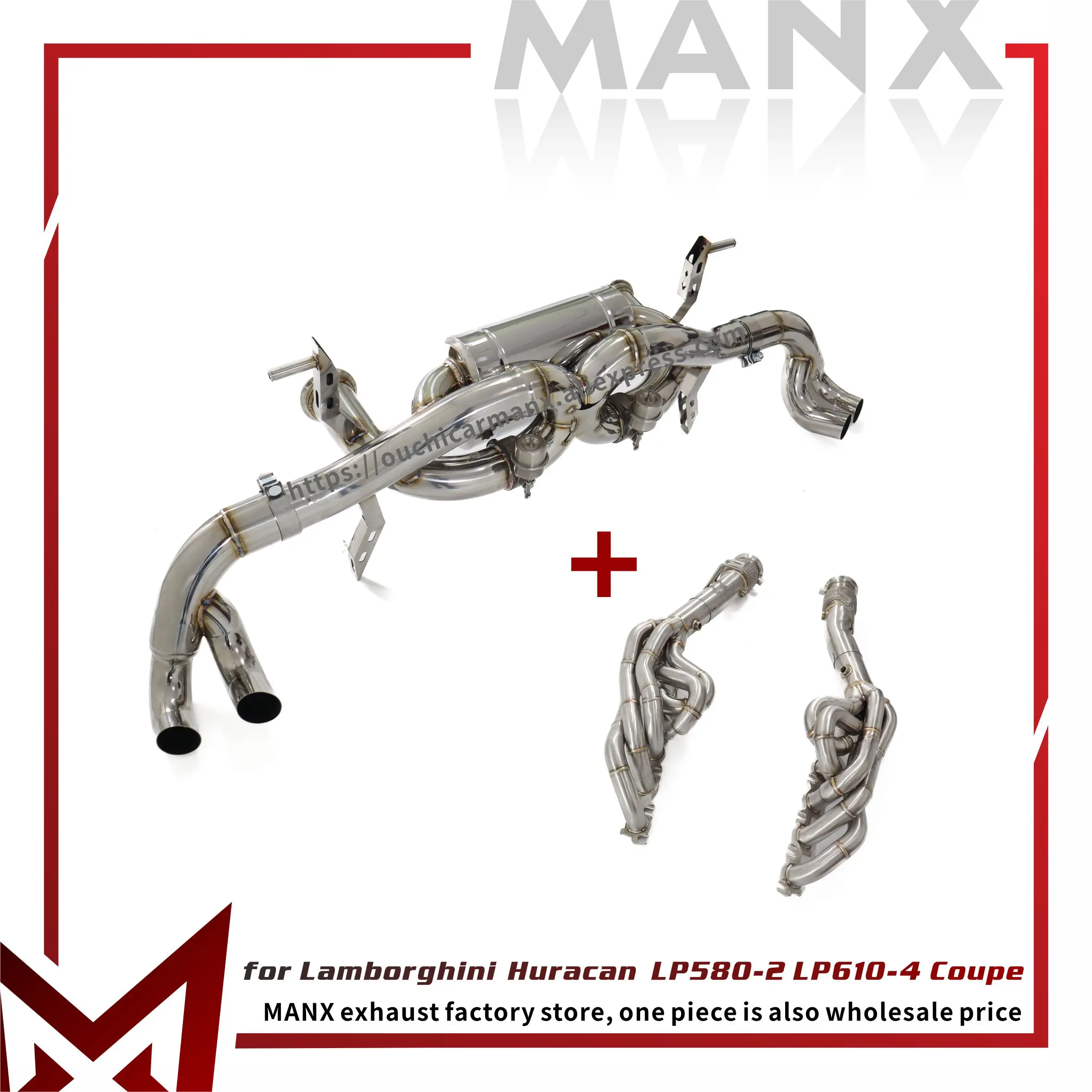 

MANX Exhaust for Lamborghini Huracan LP580-2 LP610-4 Coupe Manifold SS304 Catabck Vacuum valve Great sounds