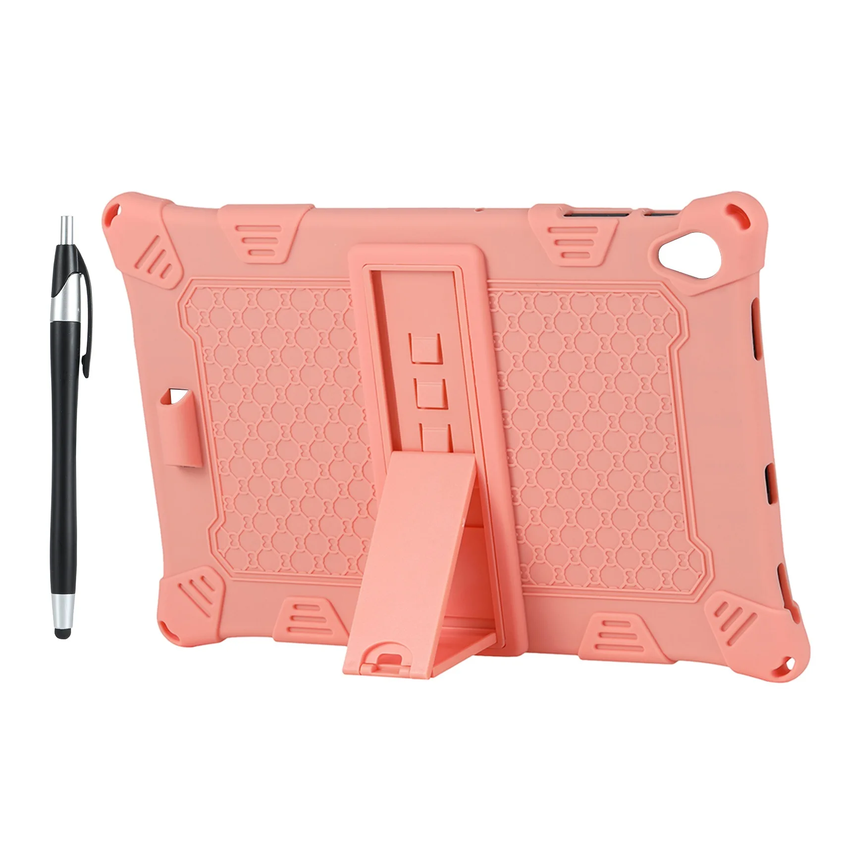 Protection Case for ALLDOCUBE IPlay40 Tablet 10.4 Inch Silicone Case Adjustable Tablet Stand with Pen(Pink)