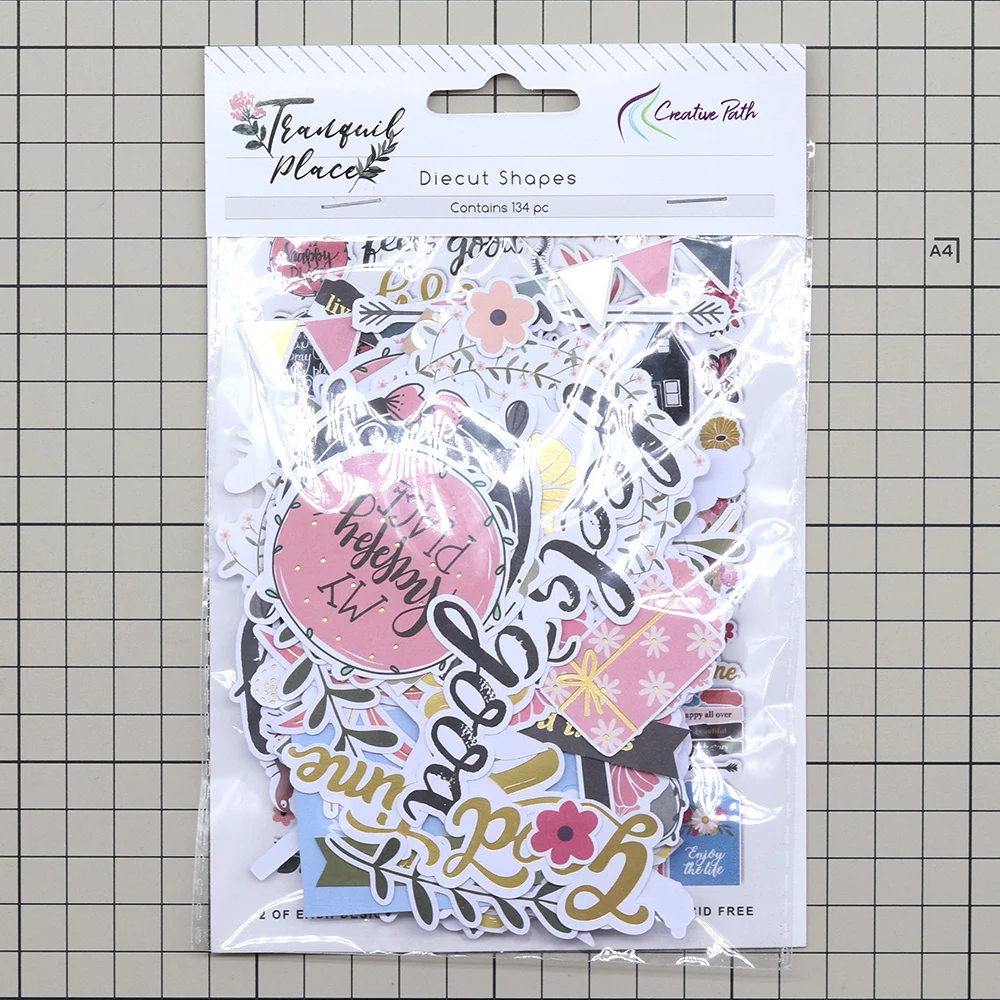 Creative Path Tranquil Place Scrapbooking Journaling Komplettsets 15 Stück Dekorative Papier-Ausschnitte Rahmen Aufkleber DIY Bastelsets – Detail 15