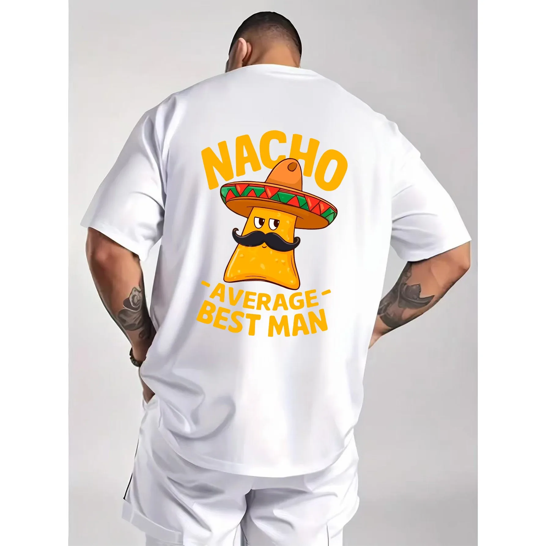 Nacho Best Man Graphic Tee Funny Bachelor Party Print Crew Neck Cotton Short Sleeve Shirt