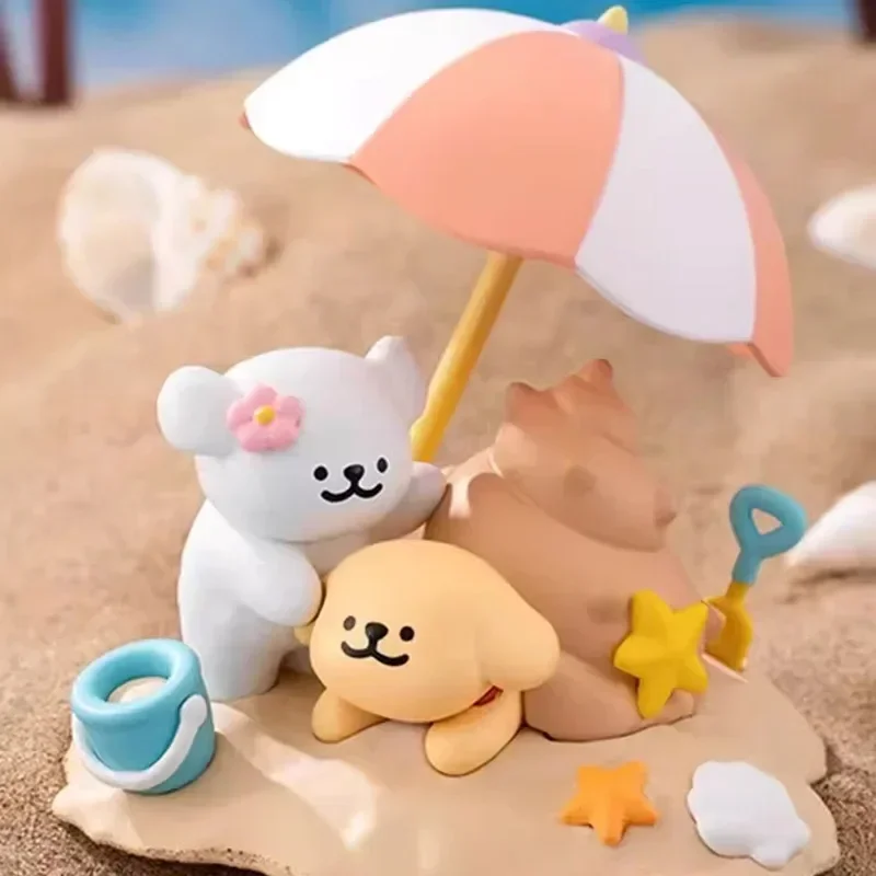 Maltês diário de viagem série caixa cega caixa surpresa linha cão anime figuras ação bonito boneca mesa coletar modelo ornamento presente