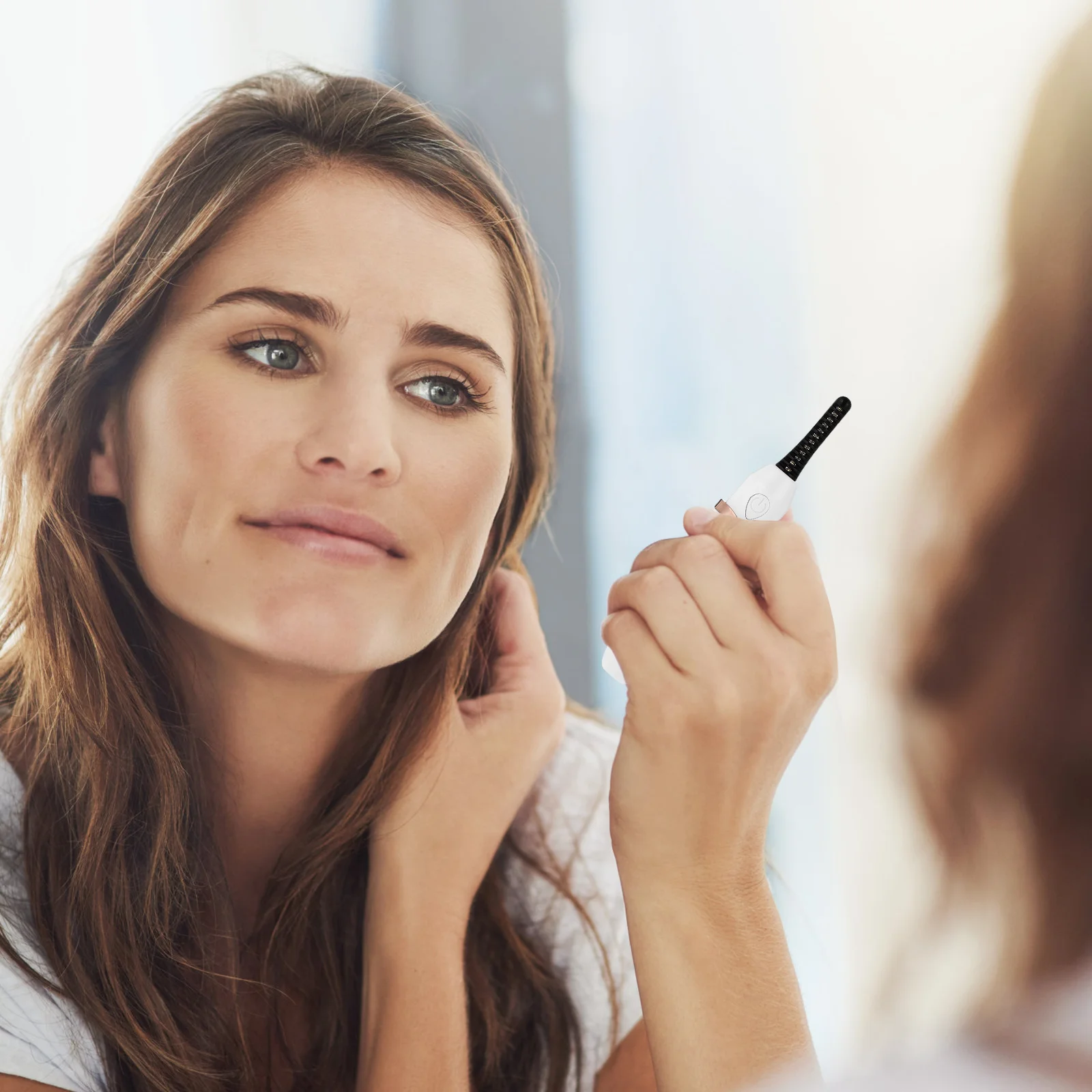 1 Juego de rizador de pestañas eléctrico, calentamiento rápido, Control inteligente de temperatura, dispositivo portátil para rizar pestañas, herramienta de maquillaje para mujeres