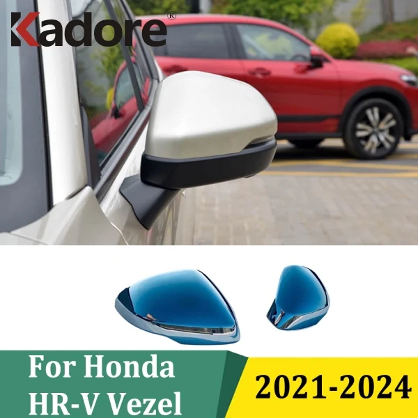 

For Honda HR-V Vezel 2021 2022 2023 2024 Chrome Side Door Rearview Mirror Covers Trim Car Styling Exterior Accessories
