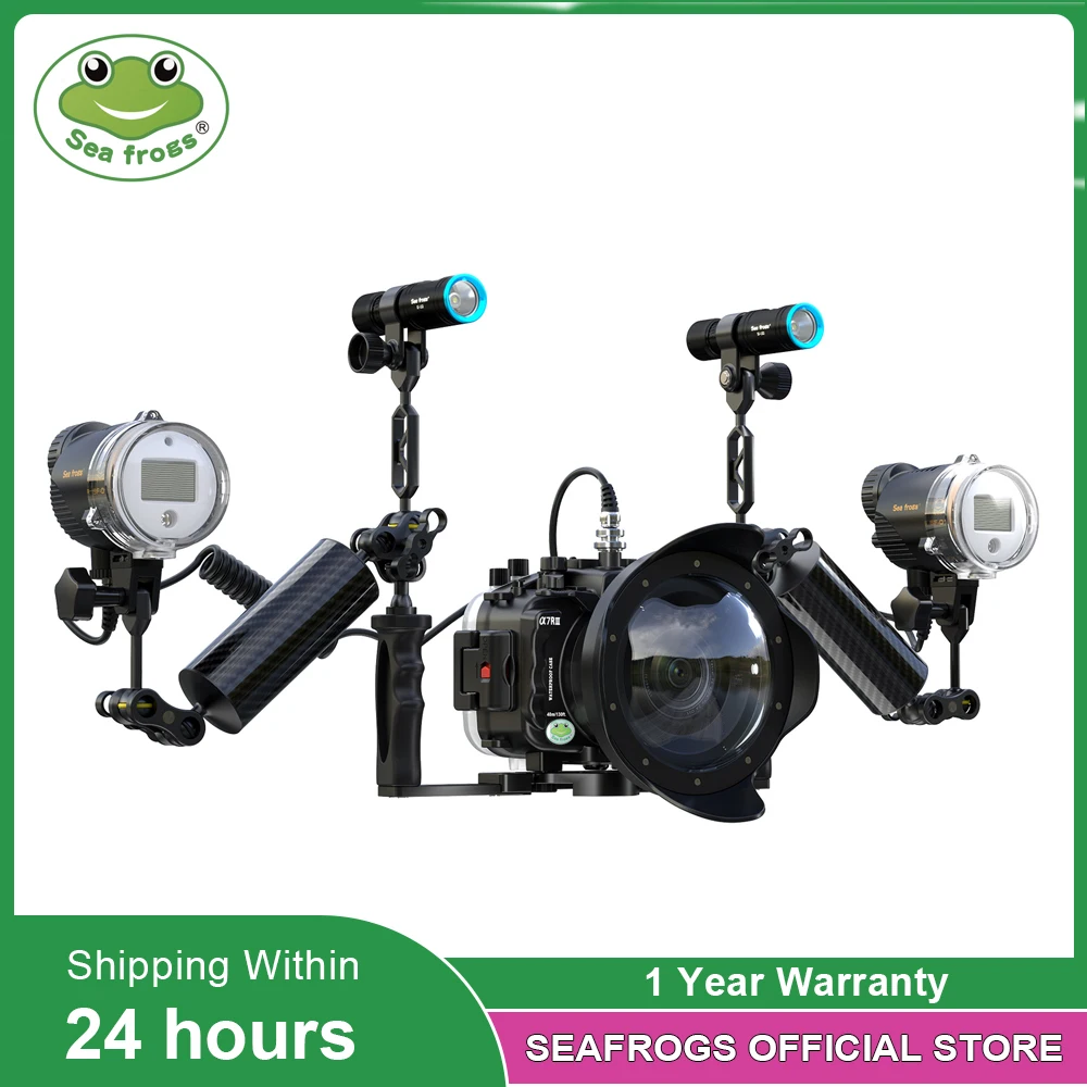 Seafrogs Hot Sale Suit Waterproof Camera Case WithDome Port Diving Flashlight Underwater Strobe Dving Equipment For Sony A7RIII