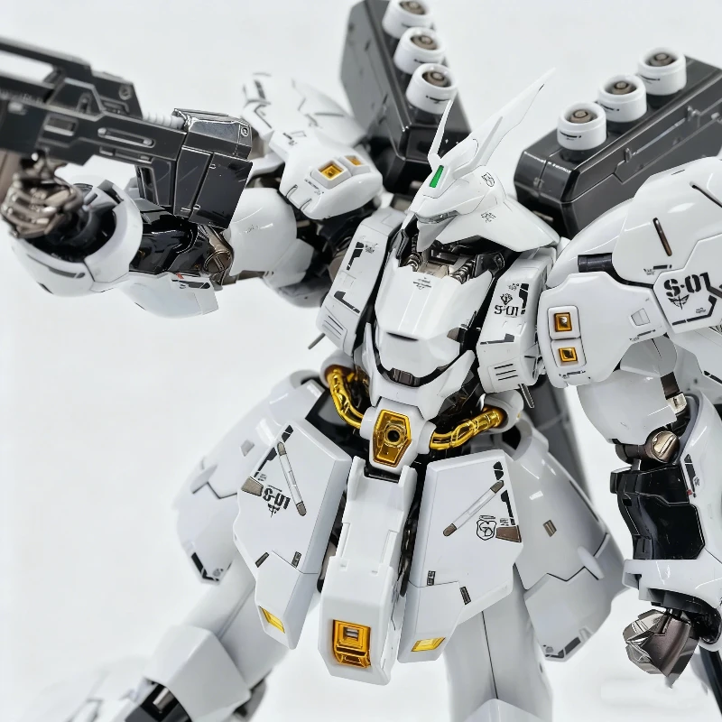 RG 1/144 MSN-04 Sazabi الأبيض ستار نسخة التجمع أطقم منمذجة عمل أرقام مع الشارات تحصيل Mecha لعبة مكتب ديكو بوي هدية #6