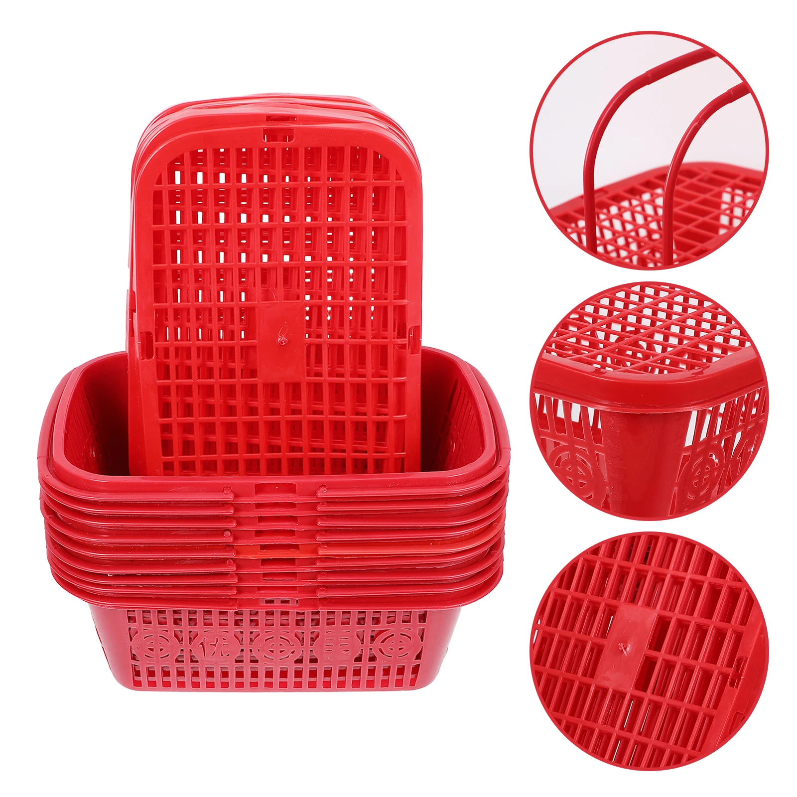 

10pcs Fruit Picking Basket Strawberry Vented Storage Container Vegetable Handle Mini Harvest Basket Garden Farm