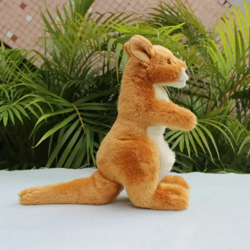 Canguro de peluche de alta fidelidad, juguete de peluche de canguro realista, muñeco de simulación de animal relleno de canguro realista, regalos de juguete para niños